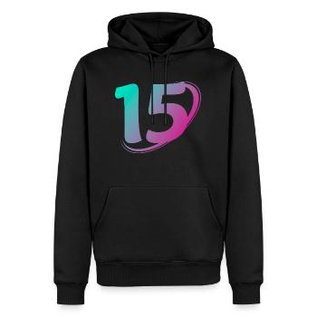 Number 15 multicolor - Men’s Premium Organic Hoodie - black - Front - Nico (187cm)