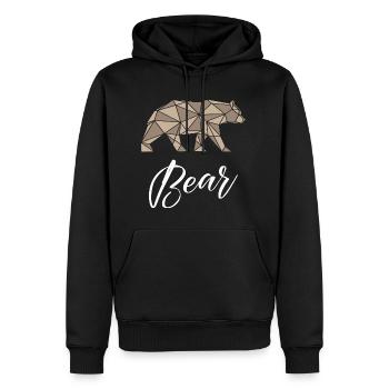 Bear Geometric - Men’s Premium Organic Hoodie - black - Front - Nico (187cm)