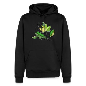 Liste - Männer Premium Bio Hoodie - Schwarz - Vorne - Nico (187cm)