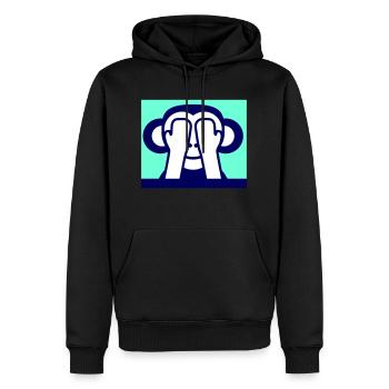 3 Weise Affen Nichts Sehen Hält Augen Zu Versteckt - Männer Premium Bio Hoodie - Schwarz - Vorne - Nico (187cm)