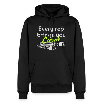 Every Rep Brings You Closer Skipping rope Fitness - Men’s Premium Organic Hoodie - black - Front - Nico (187cm)