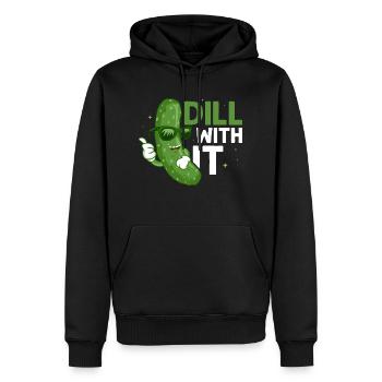 Dill With It Pickle Vegan Cucumber - Männer Premium Bio Hoodie - Schwarz - Vorne - Nico (187cm)
