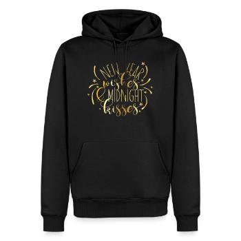 New Year Wishes and Midnight Kisses – New Year's Eve - Men’s Premium Organic Hoodie - black - Front - Nico (187cm)