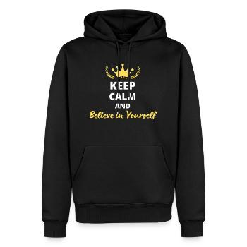 Keep Calm and Believe in Yourself - Sweat à capuche Premium bio Homme - noir - Devant - Nico (187cm)