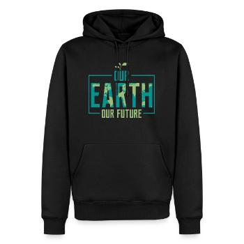 Our Earth Our Future Earth Day Environmental Plane - Männer Premium Bio Hoodie - Schwarz - Vorne - Nico (187cm)