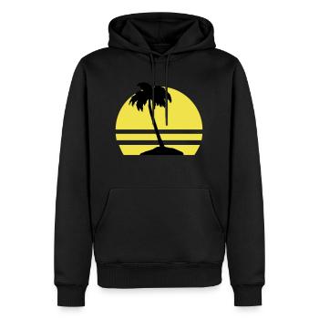 Île Palm - Sweat à capuche Premium bio Homme - noir - Devant - Nico (187cm)