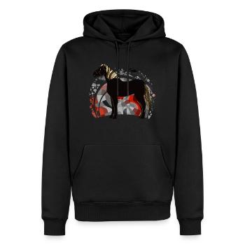 Pferd - Männer Premium Bio Hoodie - Schwarz - Vorne - Nico (187cm)