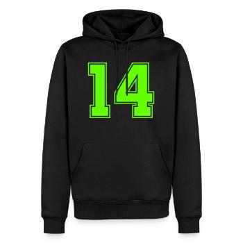 14 - Sweat à capuche Premium bio Homme - noir - Devant - Nico (187cm)