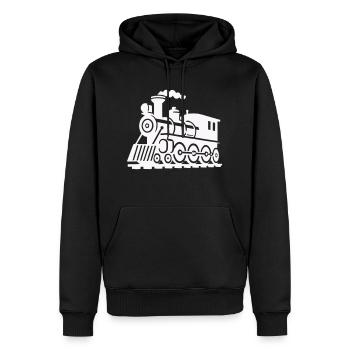 zug lokomotive - Männer Premium Bio Hoodie - Schwarz - Vorne - Nico (187cm)