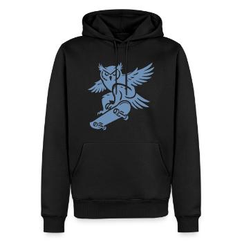 Harfang des neiges Skateboard Silhouette Minimaliste - Sweat à capuche Premium bio Homme - noir - Devant - Nico (187cm)