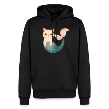 Cute Mermaid Cat - Men’s Premium Organic Hoodie - black - Front - Nico (187cm)