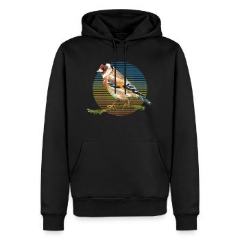 Bunter Vogel - Männer Premium Bio Hoodie - Schwarz - Vorne - Nico (187cm)