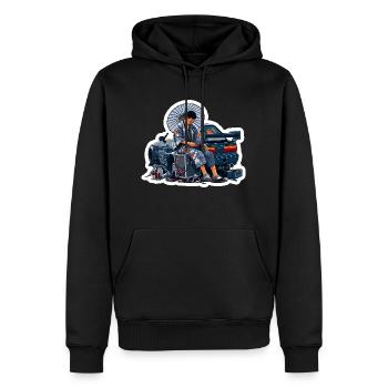 Garage Samurai - Männer Premium Bio Hoodie - Schwarz - Vorne - Nico (187cm)