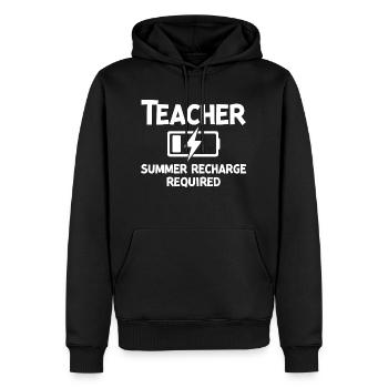 Recharge d’été pour les enseignants - Sweat à capuche Premium bio Homme - noir - Devant - Nico (187cm)