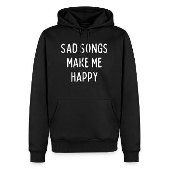 Traurige Lieder machen mich glücklich - Männer Premium Bio Hoodie - Schwarz - Vorne - Nico (187cm)