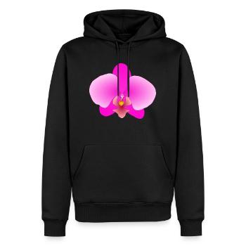 Rosa Orchidee - Männer Premium Bio Hoodie - Schwarz - Vorne - Nico (187cm)