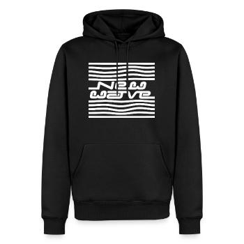 New wave - Sweat à capuche Premium bio Homme - noir - Devant - Nico (187cm)