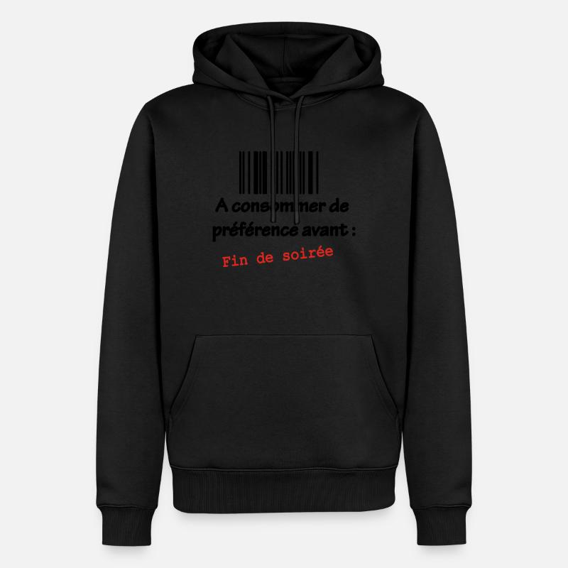 T-shirt Humour célibataire : A consommer - Sweat à capuche Premium bio Homme - noir