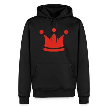 crown - Männer Premium Bio Hoodie - Schwarz - Vorne - Nico (187cm)