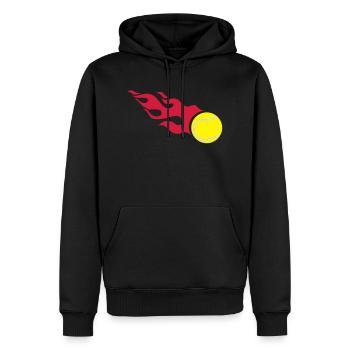 tennis_fire_f3 - Sweat à capuche Premium bio Homme - noir - Devant - Nico (187cm)
