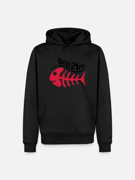 born_2_fish_red_f2 - Men’s Premium Organic Hoodie - black