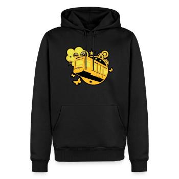 Wuppertal T Shirt Design Schwebebahn - Männer Premium Bio Hoodie - Schwarz - Vorne - Nico (187cm)