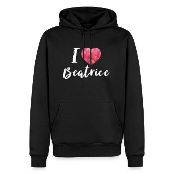 I Love Beatrice - Männer Premium Bio Hoodie - Schwarz - Vorne - Nico (187cm)
