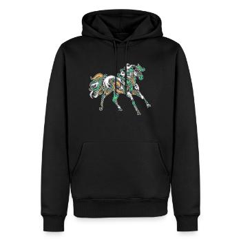 Spirit Horse des chevaux de druide vert cadeau - Sweat à capuche Premium bio Homme - noir - Devant - Nico (187cm)