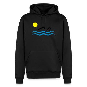 Freiwasserschwimmen - Männer Premium Bio Hoodie - Schwarz - Vorne - Nico (187cm)