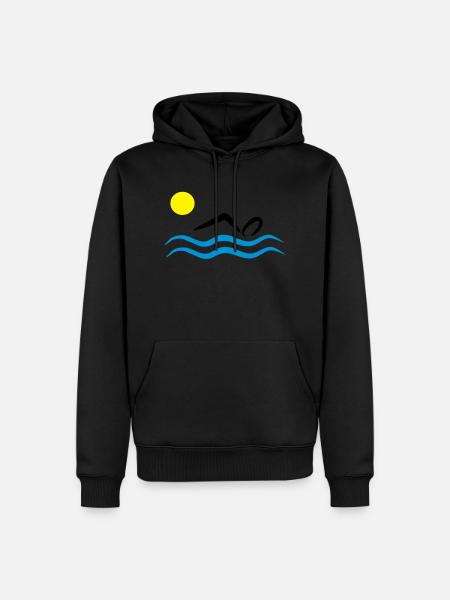 open water swimming - Men’s Premium Organic Hoodie - black