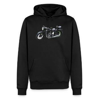 EMW R35 DDR Motorrad - Männer Premium Bio Hoodie - Schwarz - Vorne - Nico (187cm)