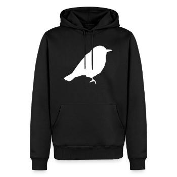 Spatz - Männer Premium Bio Hoodie - Schwarz - Vorne - Nico (187cm)