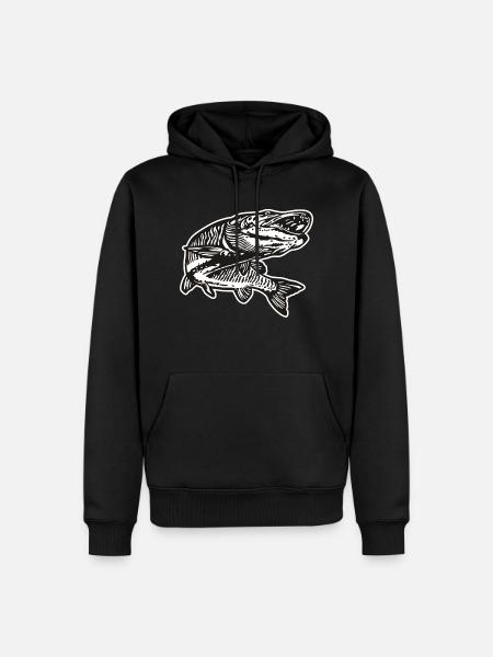 Hecht mit kontur - Männer Premium Bio Hoodie - Schwarz