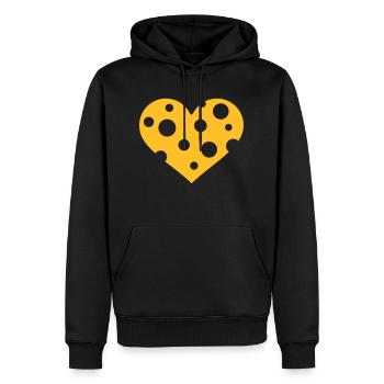Käse - Männer Premium Bio Hoodie - Schwarz - Vorne - Nico (187cm)