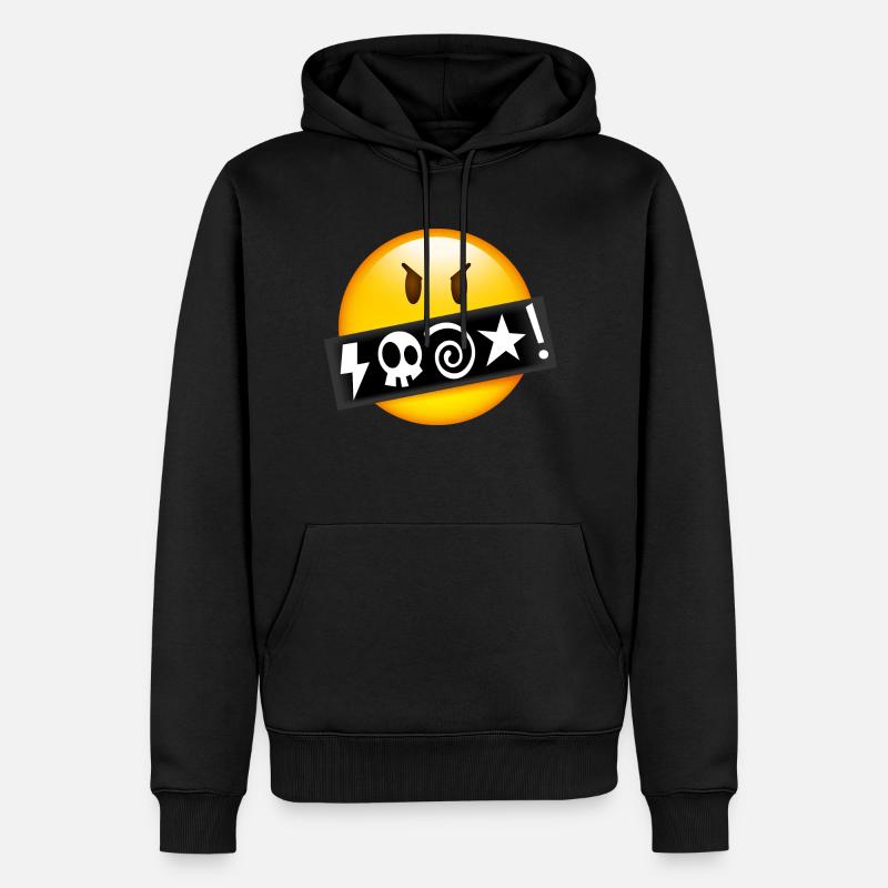Smiley Swearing - Sweat à capuche Premium bio Homme - noir