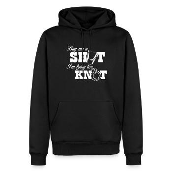 buy me a shot im tying the knot - Men’s Premium Organic Hoodie - black - Front - Nico (187cm)