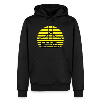Reise - Auto und Wohnwagen - Männer Premium Bio Hoodie - Schwarz - Vorne - Nico (187cm)