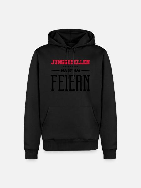 junggesellen hart am feiern - Männer Premium Bio Hoodie - Schwarz