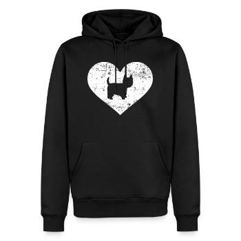 Westie - Männer Premium Bio Hoodie - Schwarz - Vorne - Nico (187cm)