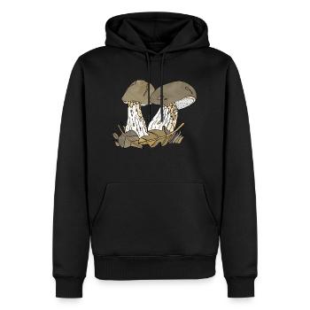 Pilze - Männer Premium Bio Hoodie - Schwarz - Vorne - Nico (187cm)