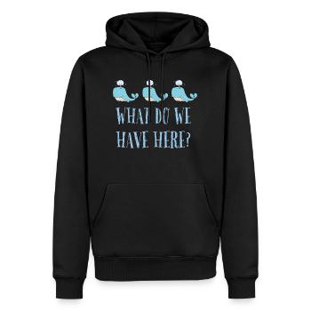 Wal Wal Wal Wal, was haben wir denn hier... - Männer Premium Bio Hoodie - Schwarz - Vorne - Nico (187cm)