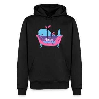 Time to relax, time to Whalax - Men’s Premium Organic Hoodie - black - Front - Nico (187cm)