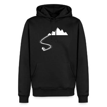 mountain bike cycling cyclist retro funny - Men’s Premium Organic Hoodie - black - Front - Nico (187cm)