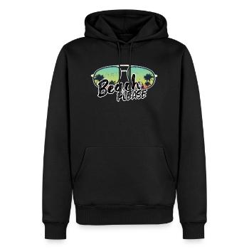 Beach please - Strand Sommer Manner Frauen - Männer Premium Bio Hoodie - Schwarz - Vorne - Nico (187cm)