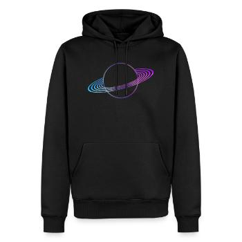 Anneaux de Saturne - Sweat à capuche Premium bio Homme - noir - Devant - Nico (187cm)