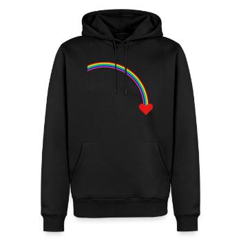 Arc-en-ciel - Sweat à capuche Premium bio Homme - noir - Devant - Nico (187cm)