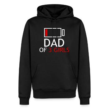 Vater von 3 Mädchen - Männer Premium Bio Hoodie - Schwarz - Vorne - Nico (187cm)