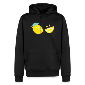 fresh lemons - frische Zitronen - Männer Premium Bio Hoodie - Schwarz - Vorne - Nico (187cm)
