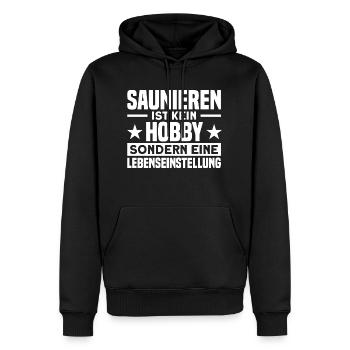 Saunagänger Sauna Aufguss Sauna Geschenk - Männer Premium Bio Hoodie - Schwarz - Vorne - Nico (187cm)