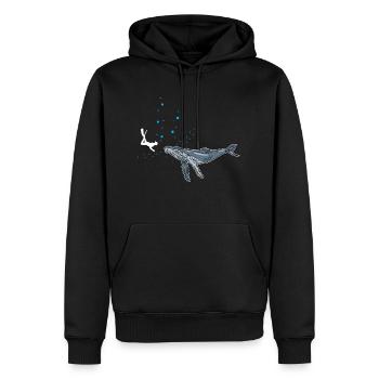 Diving with whale shark - Men’s Premium Organic Hoodie - black - Front - Nico (187cm)